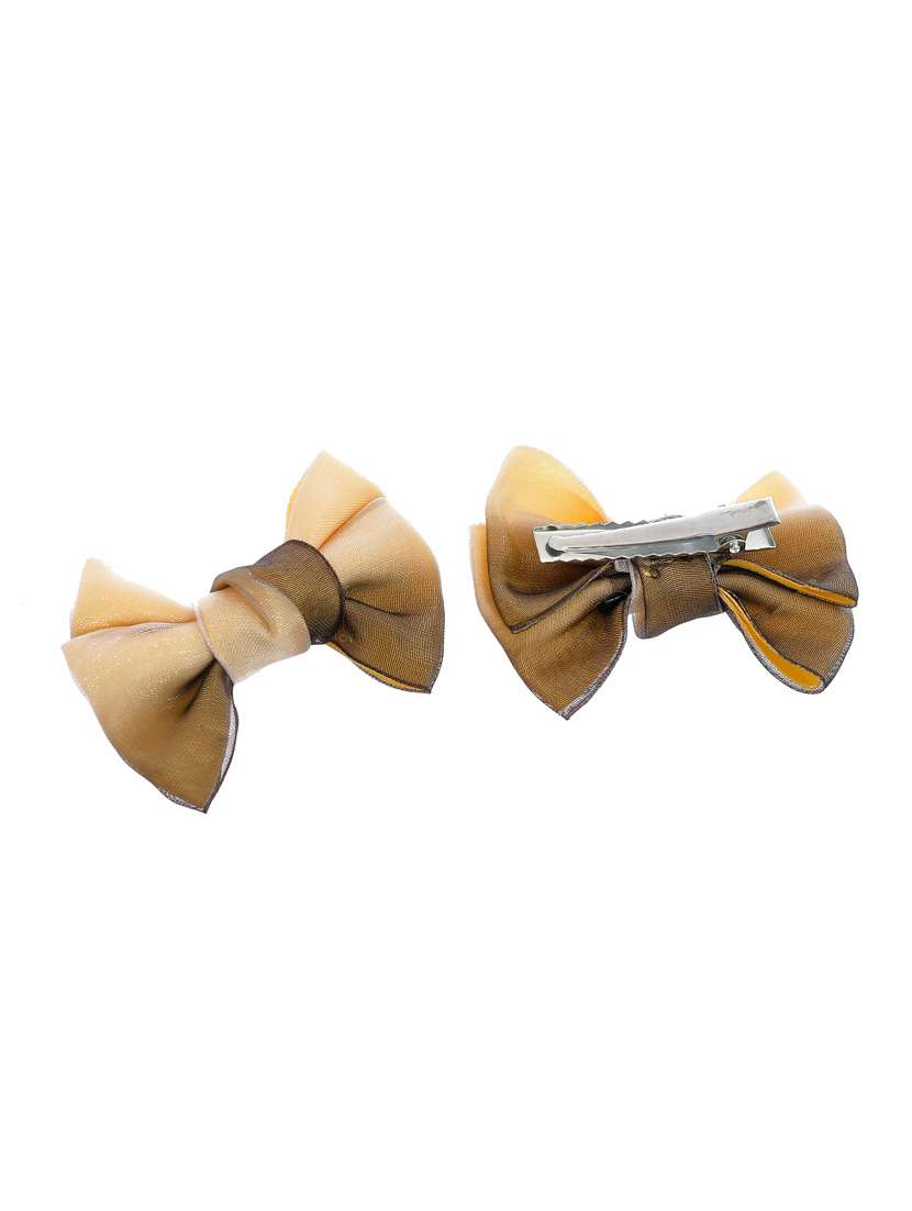 Set Of 2 Shaded Beige Bow Hair Accessory