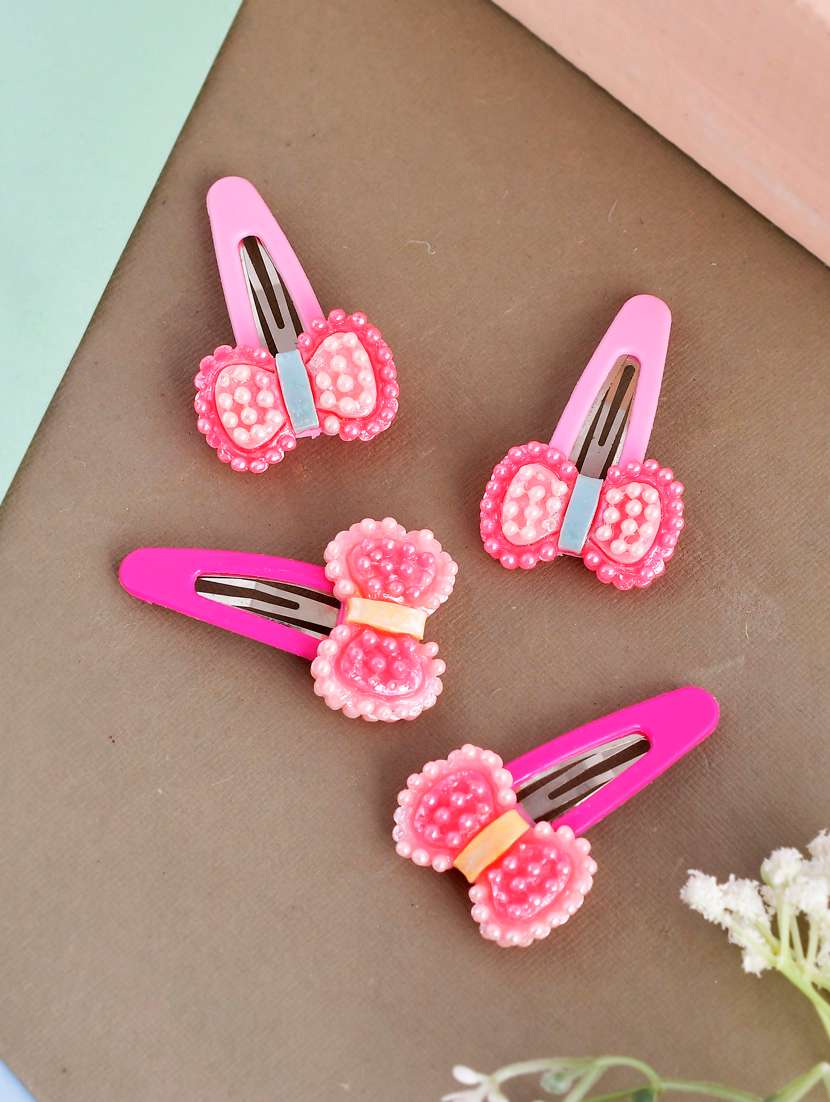 set of 4 bow tic tac hair pin