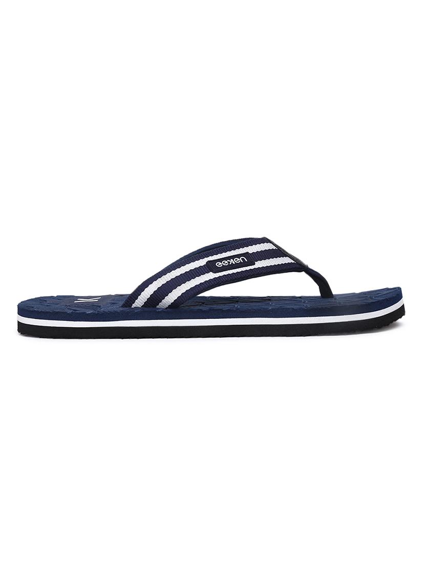 navy rubber slip on flip flops - 18386893 - Standard Image - 2