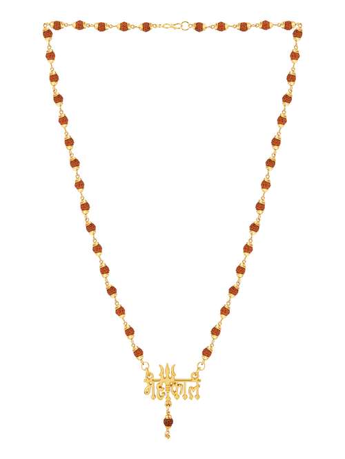religious rudraksh mala mahakal shiva gold pendant  - 18387053 -  Standard Image - 0