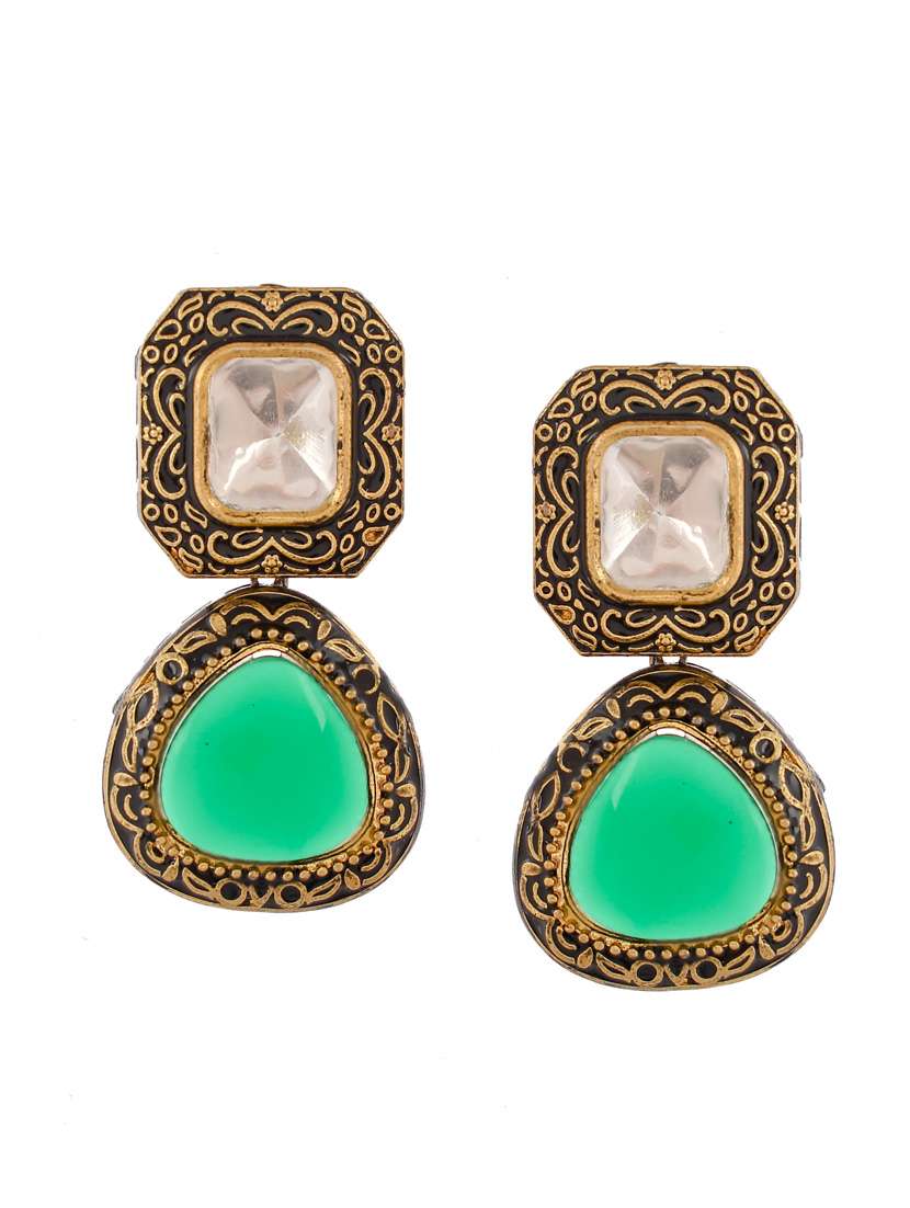 green brass necklaces and earring - 18387521 -  Standard Image - 2