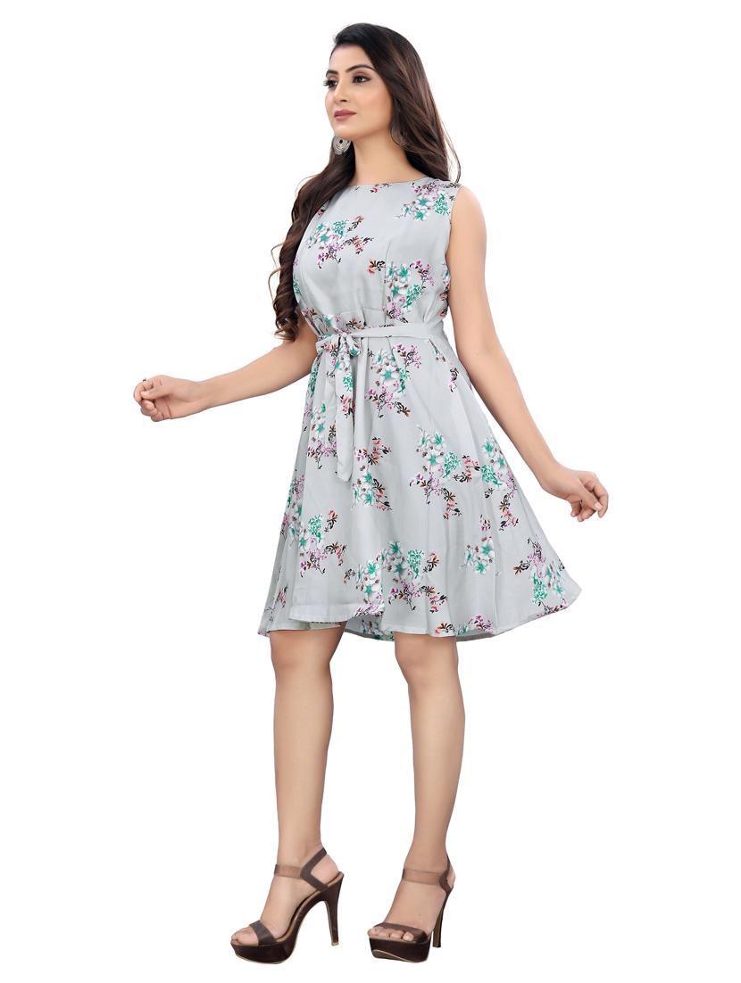 sleeveless floral fit & flare dress - 18387925 - Standard Image - 2
