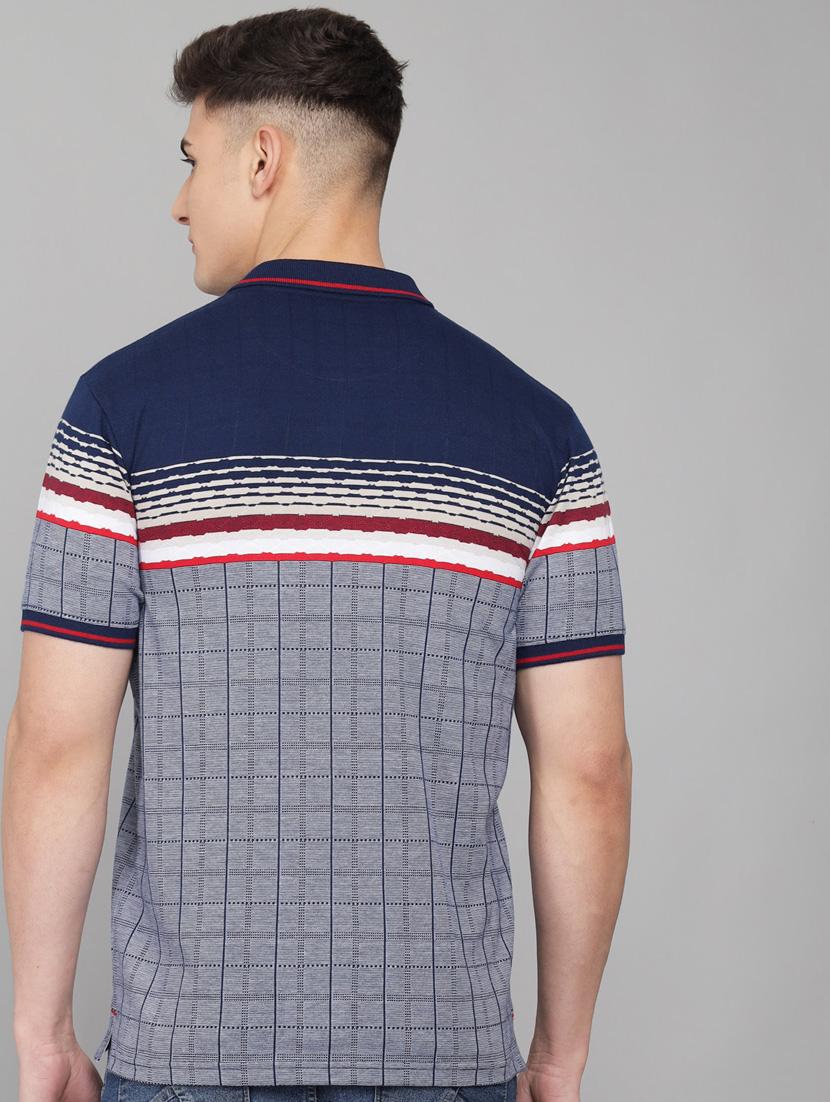 navy-blue printed polo t-shirt - 18388248 - Standard Image - 2