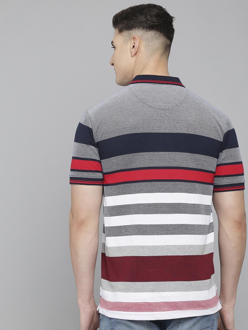 grey striped polo t-shirt - 18388249 - Standard Image - 2