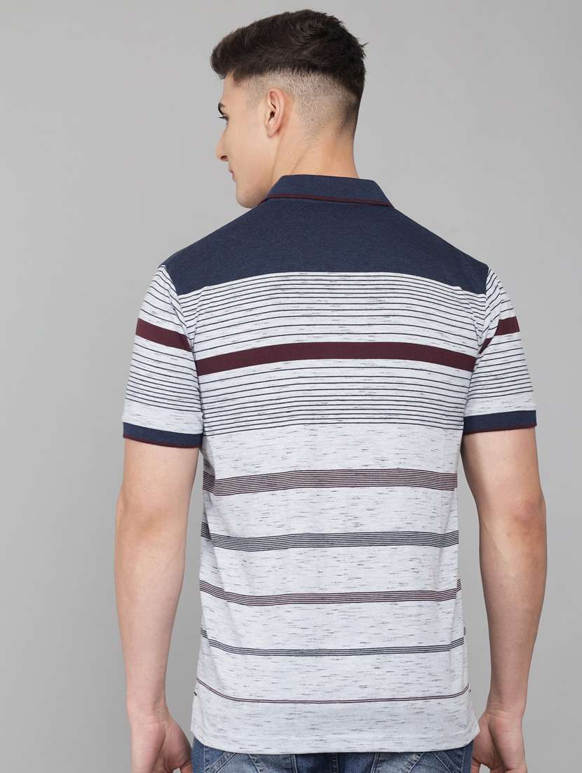 navy-blue striped polo t-shirt - 18388252 - Standard Image - 2