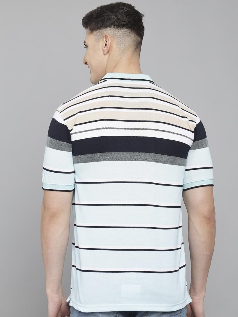 sea green striped polo t-shirt - 18388260 - Standard Image - 2