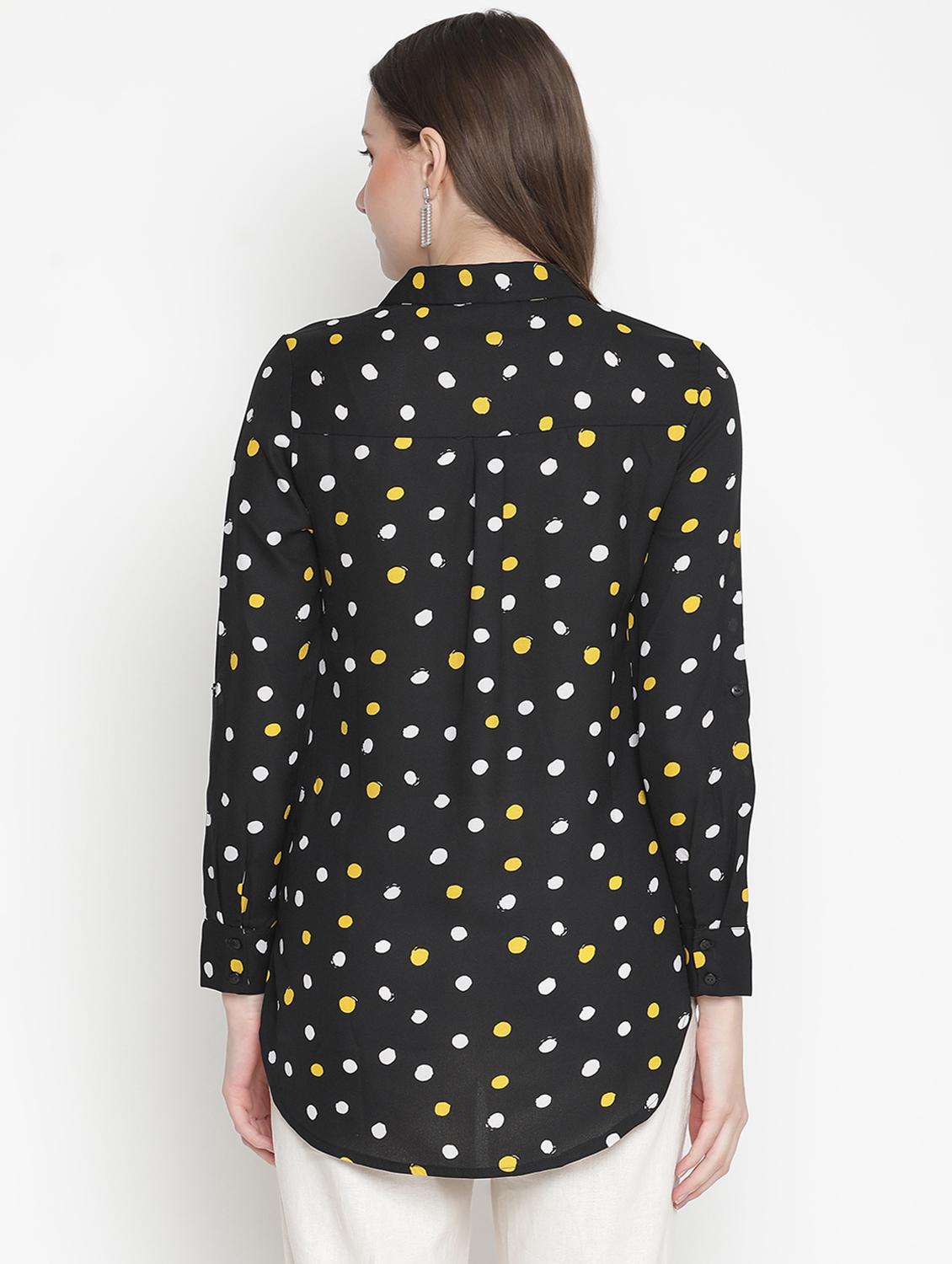 curved hem printed shirt - 18388424 - Standard Image - 2