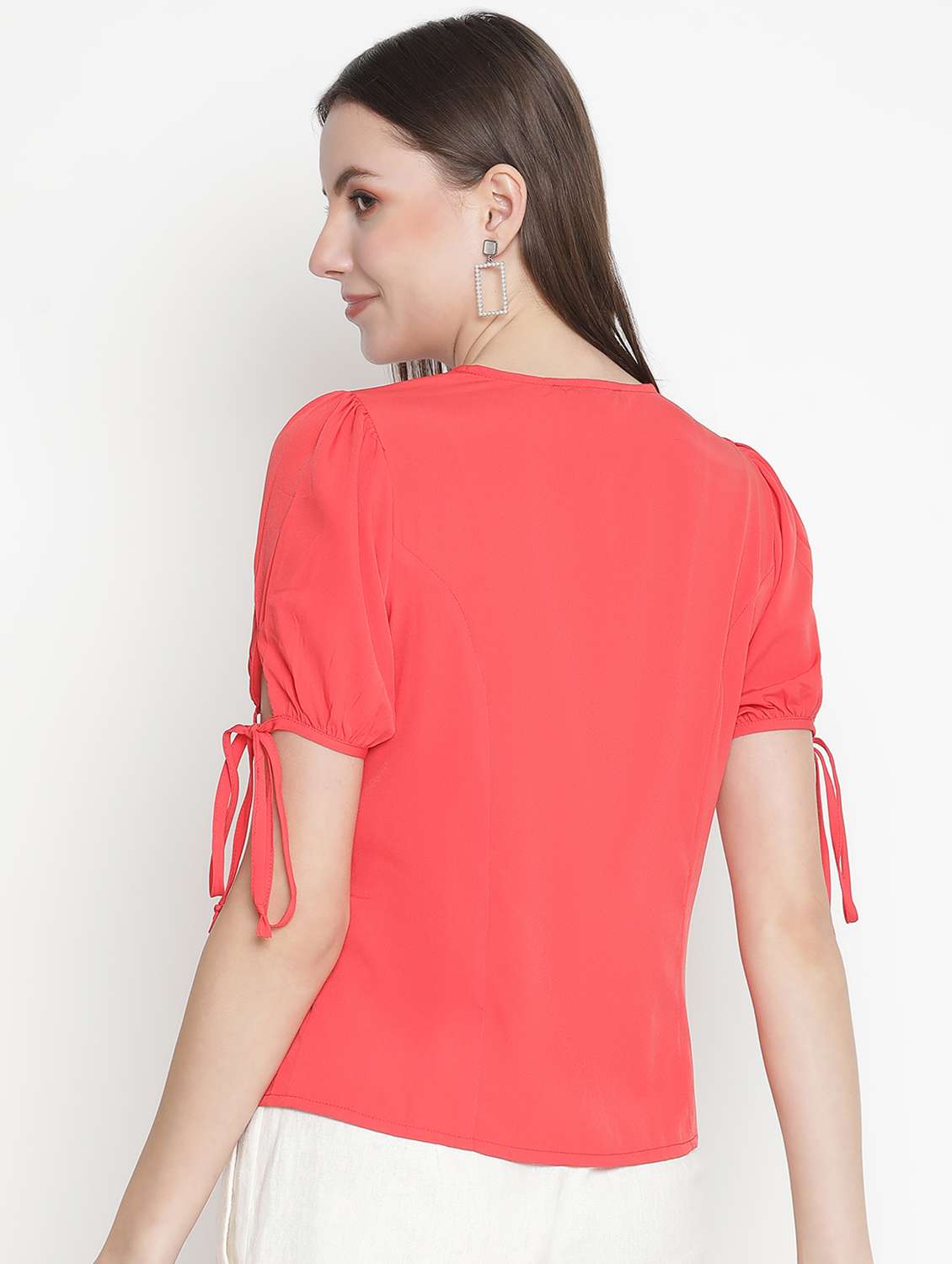 women's straight v neck top - 18388437 -  Standard Image - 2