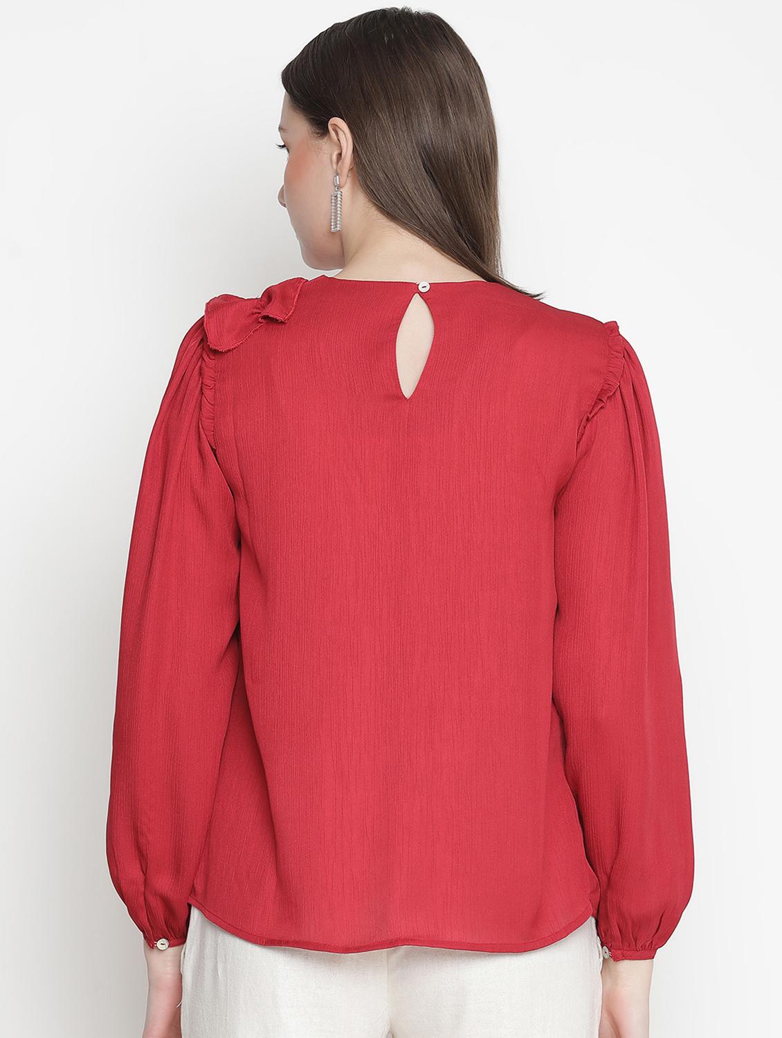 women's straight round neck top - 18388485 - Standard Image - 2