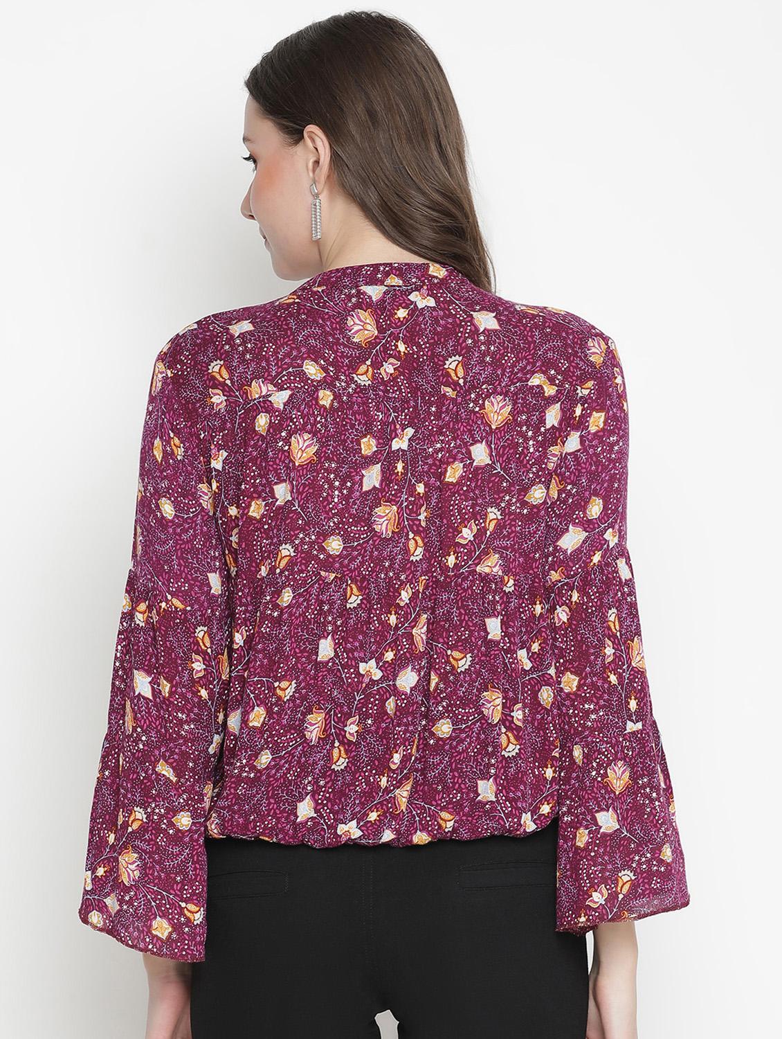 women's blouson tie-up neck top - 18388489 - Standard Image - 2