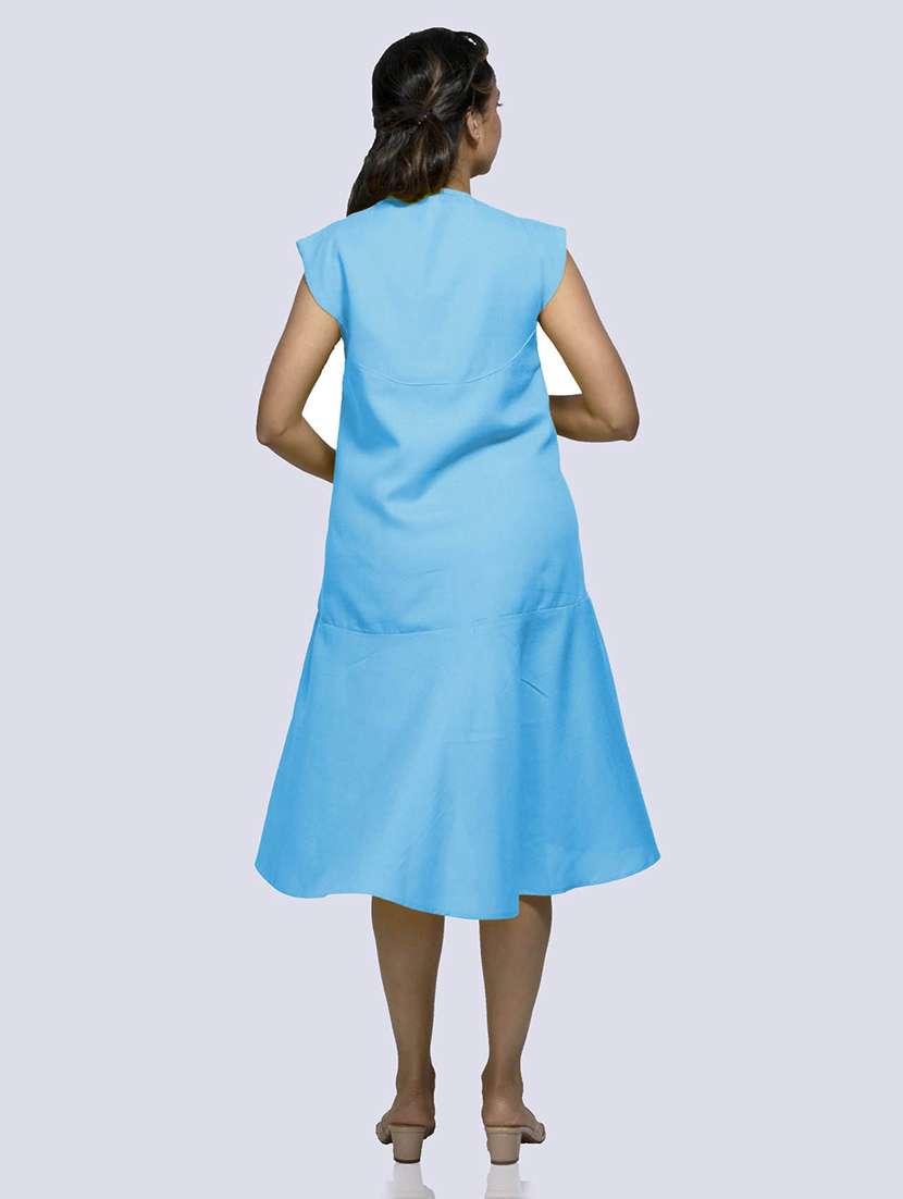 sleeveless solid a-line dress maternity wear dress - 18388700 - Standard Image - 2