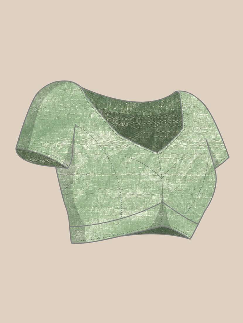 green georgette embroidered saree with blouse - 18389102 -  Standard Image - 2