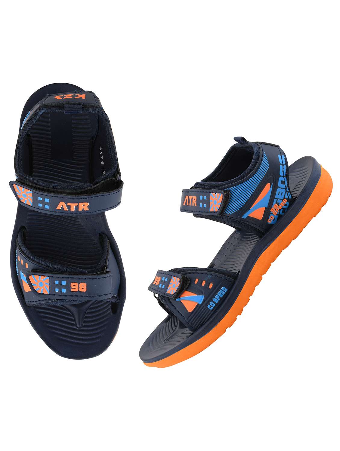 navy blue leatherette sandals & floater - 18389500 -  Standard Image - 2