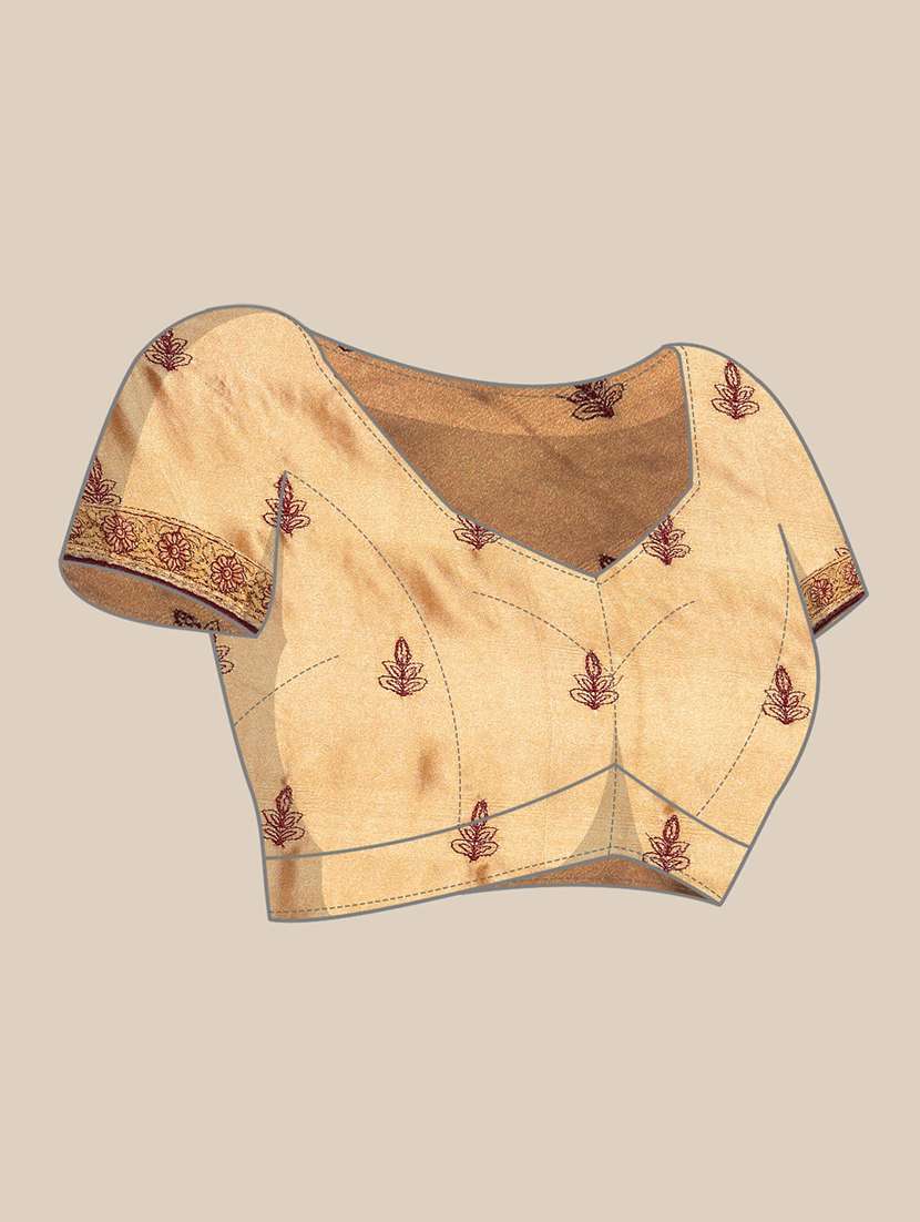 maroon chiffon embroidered saree with blouse - 18389603 -  Standard Image - 2