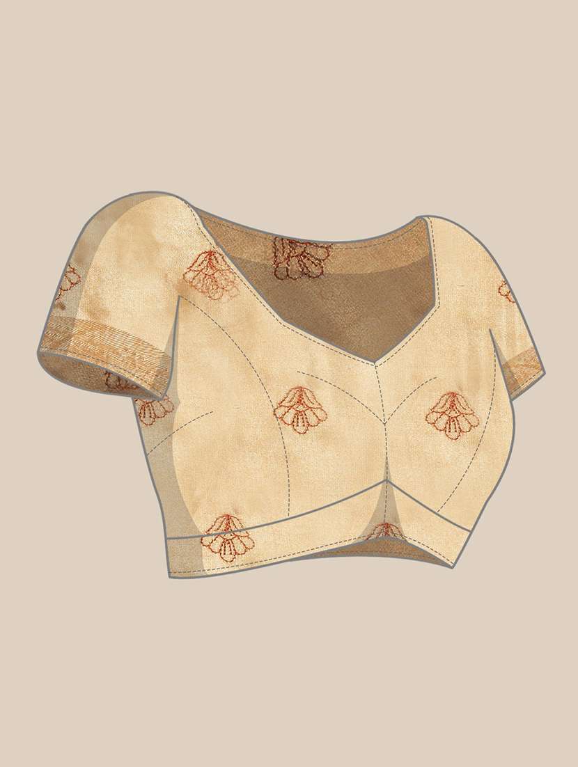 orange chiffon embroidered saree with blouse - 18389604 -  Standard Image - 2