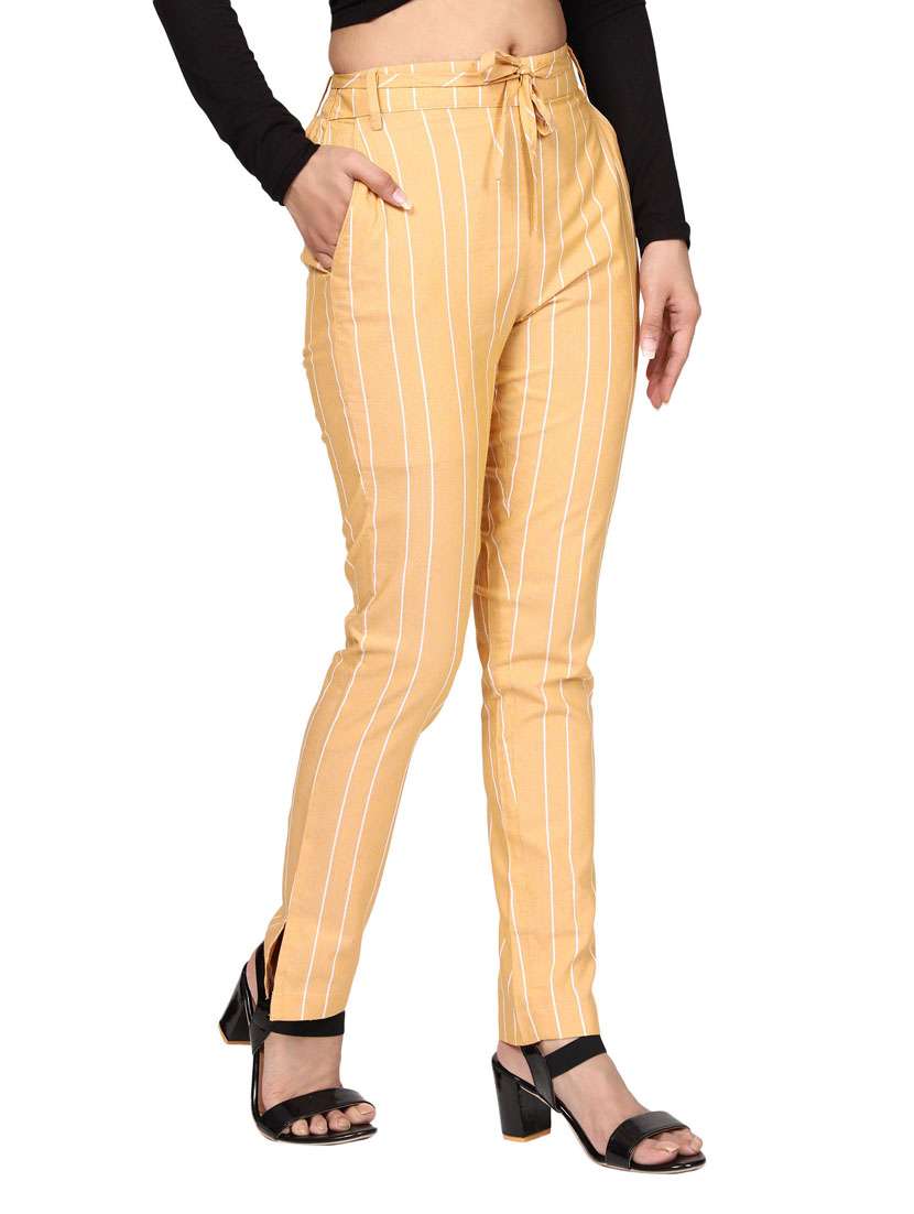 women mid rise striped cigarette pant - 18389611 -  Standard Image - 2
