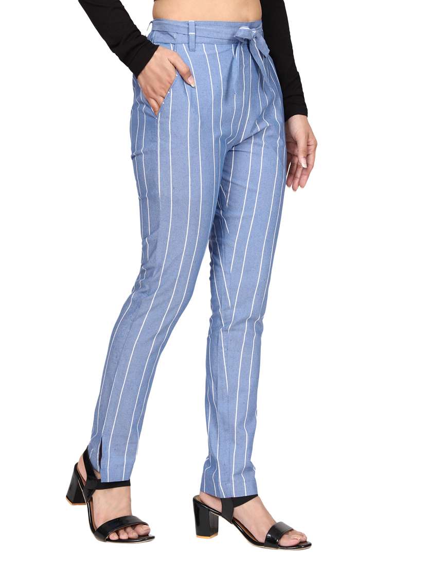 women mid rise striped cigarette pant - 18389613 - Standard Image - 2