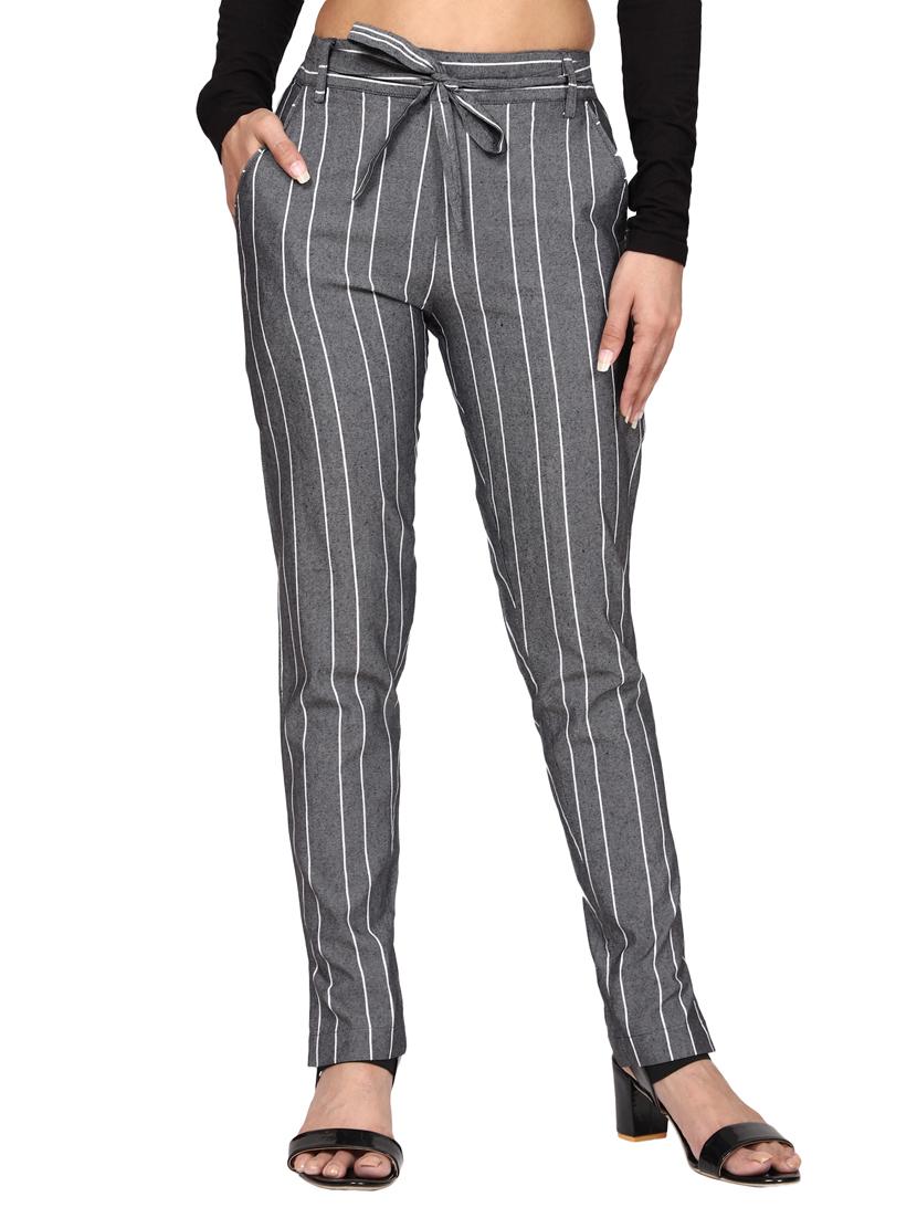 women mid rise striped cigarette pant - 18389617 - Zoom Image - 0
