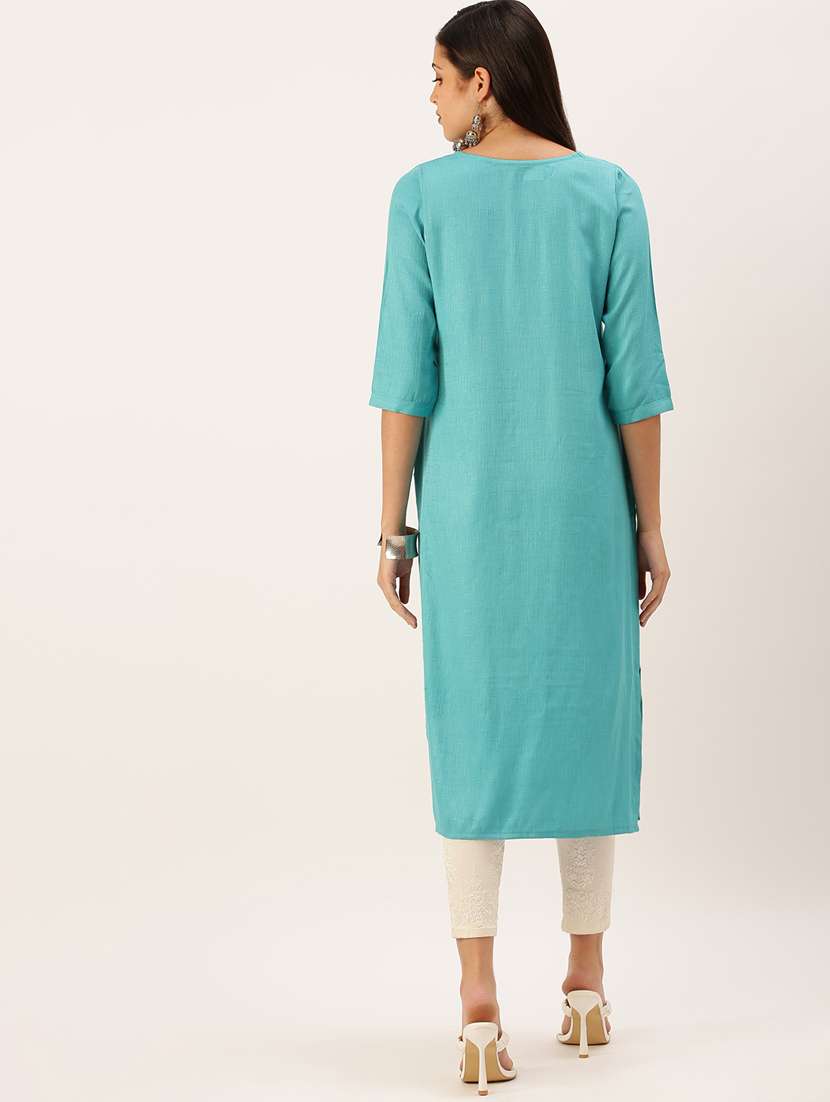 women's straight kurta - 18390175 -  Standard Image - 2