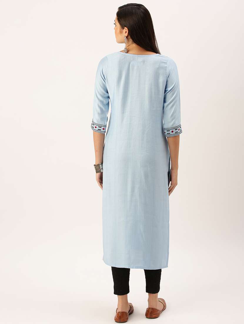 women's straight kurta - 18390189 -  Standard Image - 2