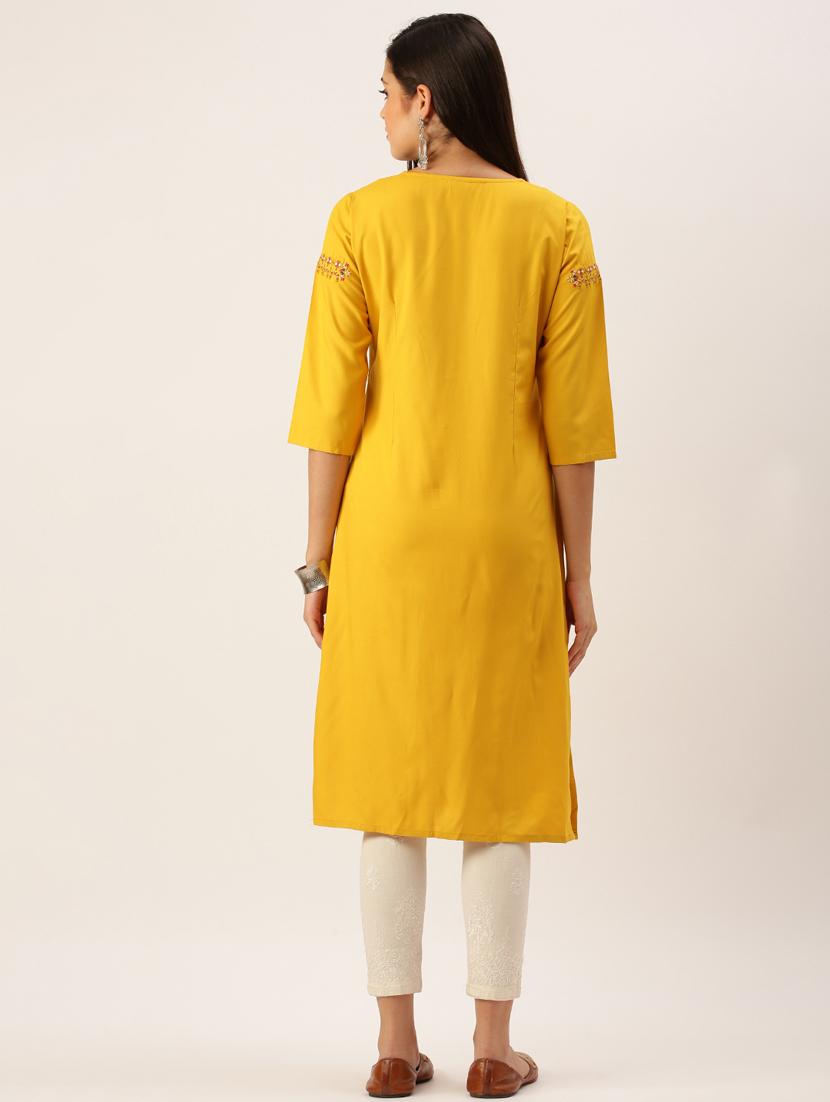 women's straight kurta - 18390203 - Standard Image - 2