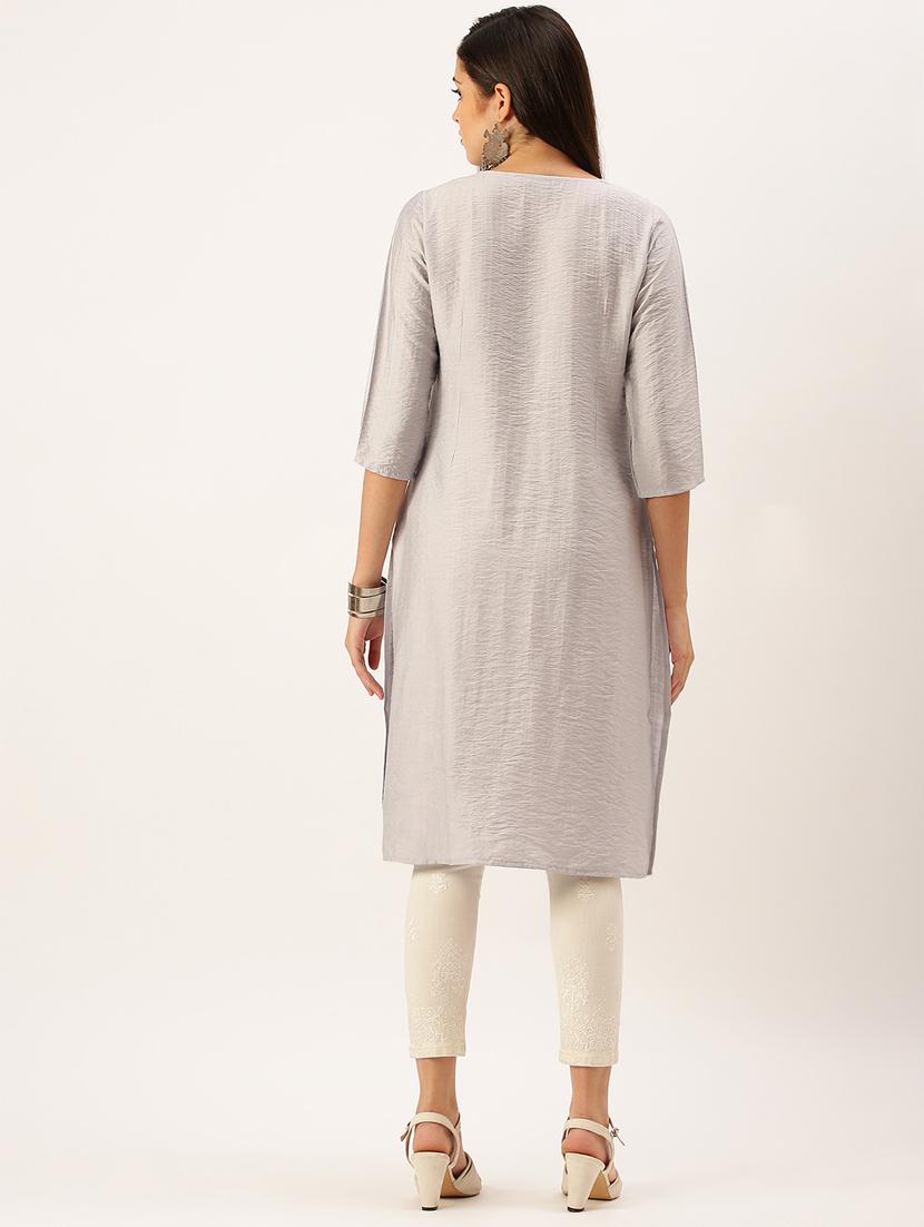 women's straight kurta - 18390208 - Standard Image - 2