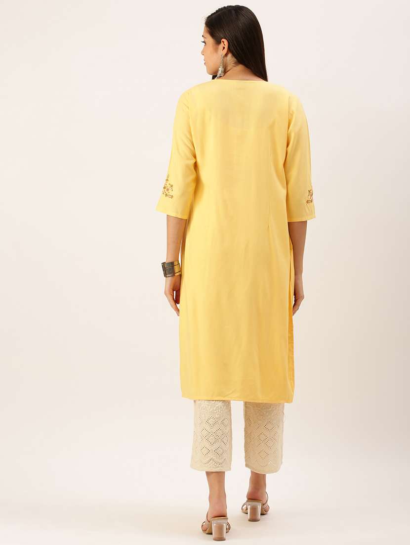 women's straight kurta - 18390216 -  Standard Image - 2