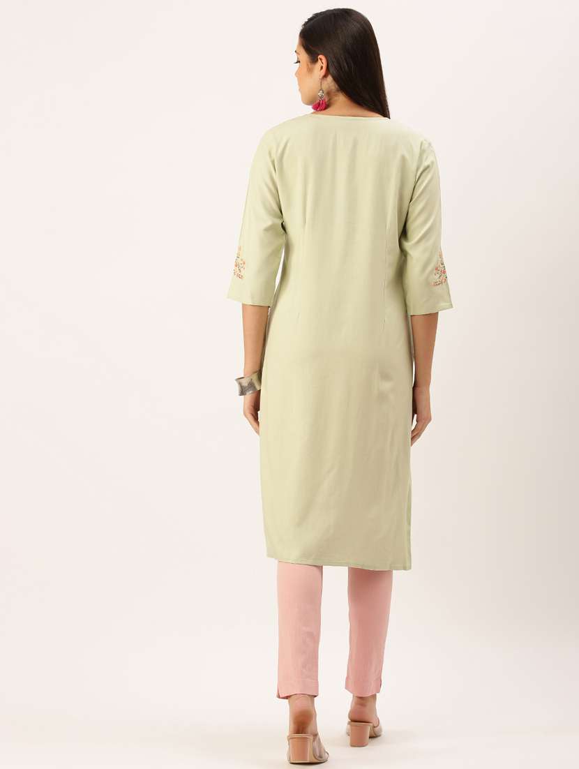 women's straight kurta - 18390219 -  Standard Image - 2