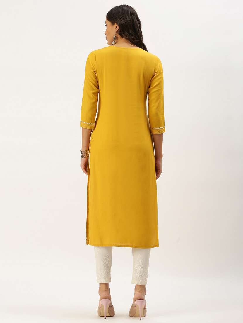 women's straight kurta - 18390235 -  Standard Image - 2