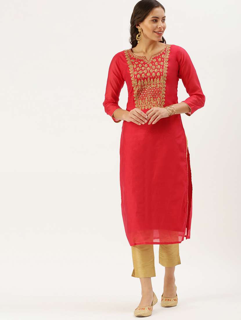 women's straight kurta - 18390236 - Zoom Image - 0