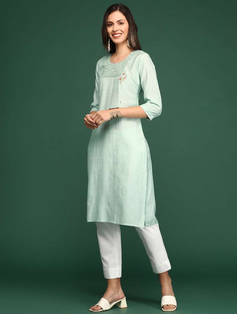 women's straight kurta - 18390238 -  Standard Image - 2