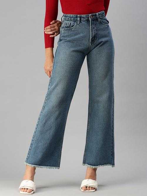women's plain wide leg jeans - 18390282 -  Standard Image - 0