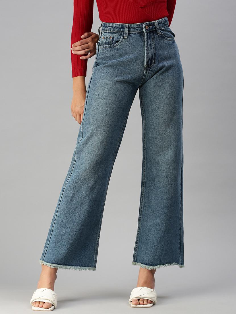 women's plain wide leg jeans - 18390282 -  Zoom Image - 0