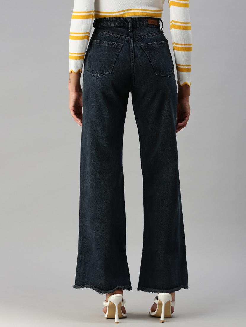 women's plain wide leg jeans - 18390284 - Standard Image - 2