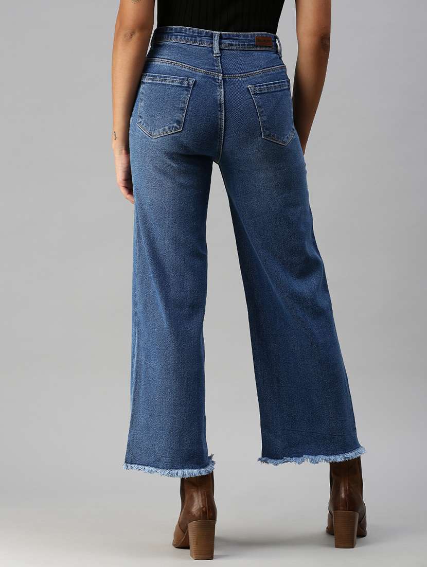 women's plain straight fit jeans - 18390341 - Standard Image - 2