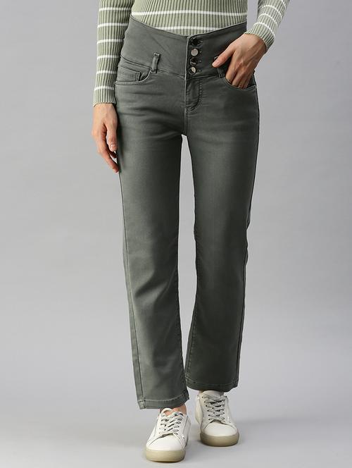women's plain straight fit jeans - 18390351 - Standard Image - 0