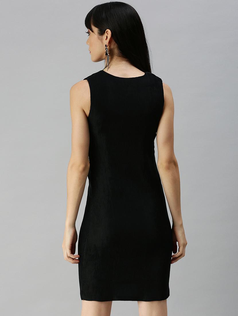 sleeveless solid sheath dress - 18390398 - Standard Image - 2