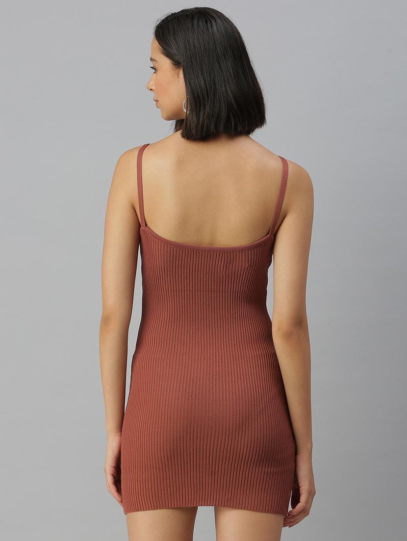 sleeveless solid bodycon dress - 18390438 - Standard Image - 2