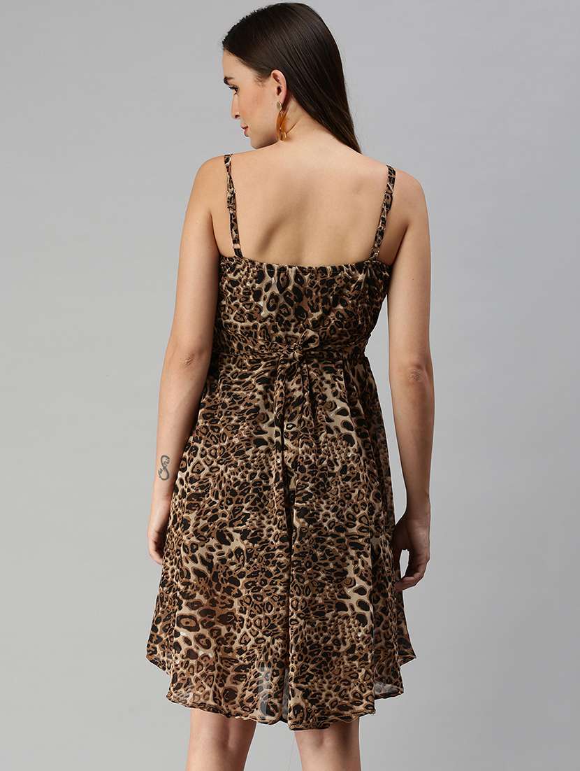 sleeveless printed fit & flare dress - 18390445 -  Standard Image - 2