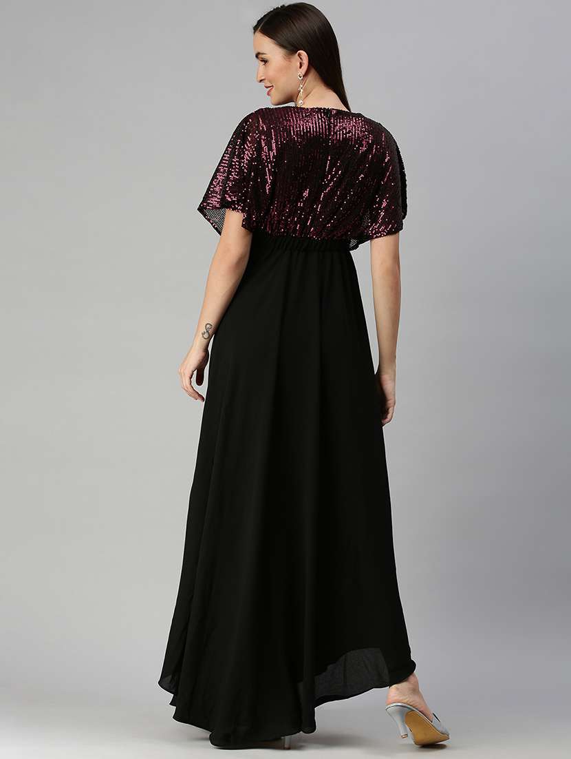 women's ruffle foil print dress - 18390456 -  Standard Image - 2