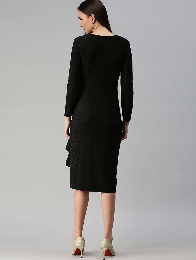 v-neck solid bodycon dress - 18390459 -  Standard Image - 2