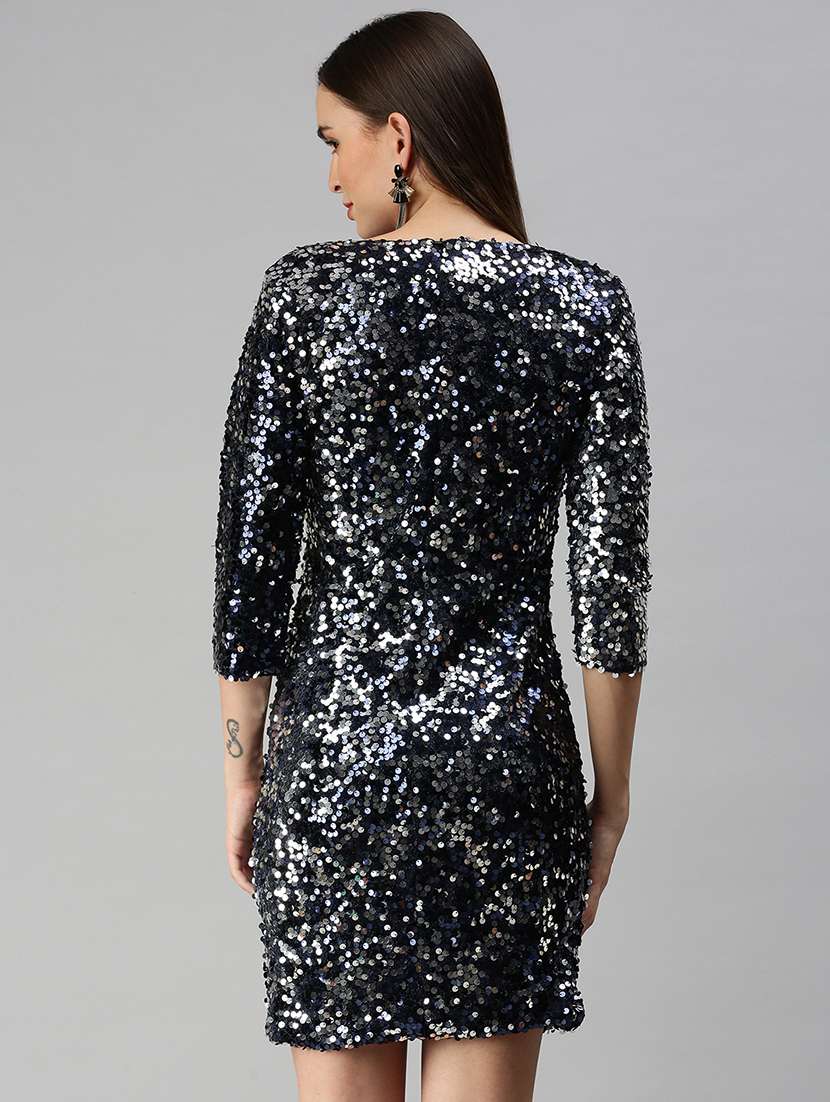 long sleeved sequin sheath dress - 18390465 -  Standard Image - 2