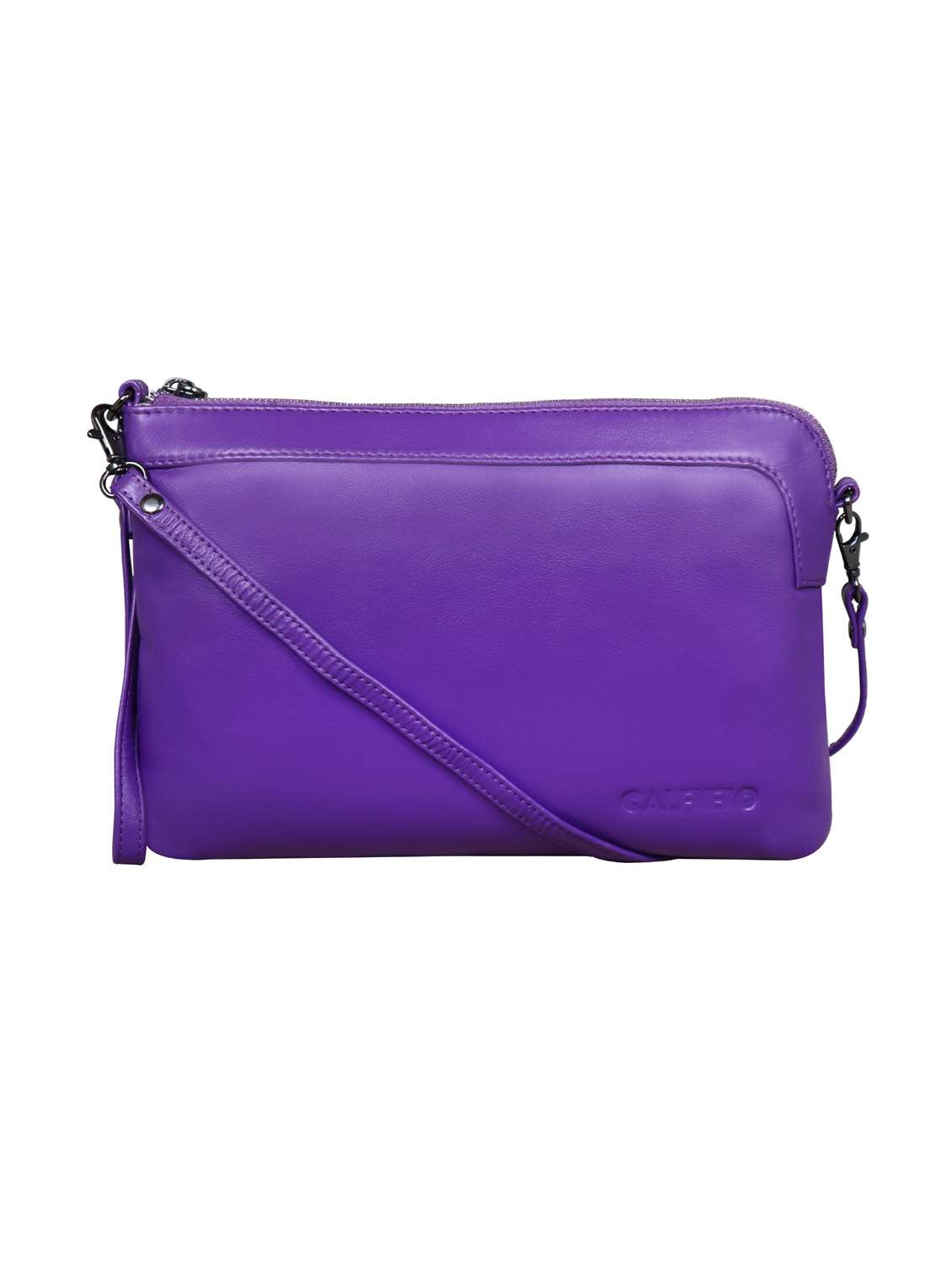 purple solid regular sling bag