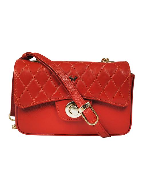 orange textured regular sling bag - 18390598 -  Standard Image - 0
