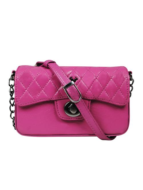 pink textured regular sling bag - 18390600 -  Standard Image - 0