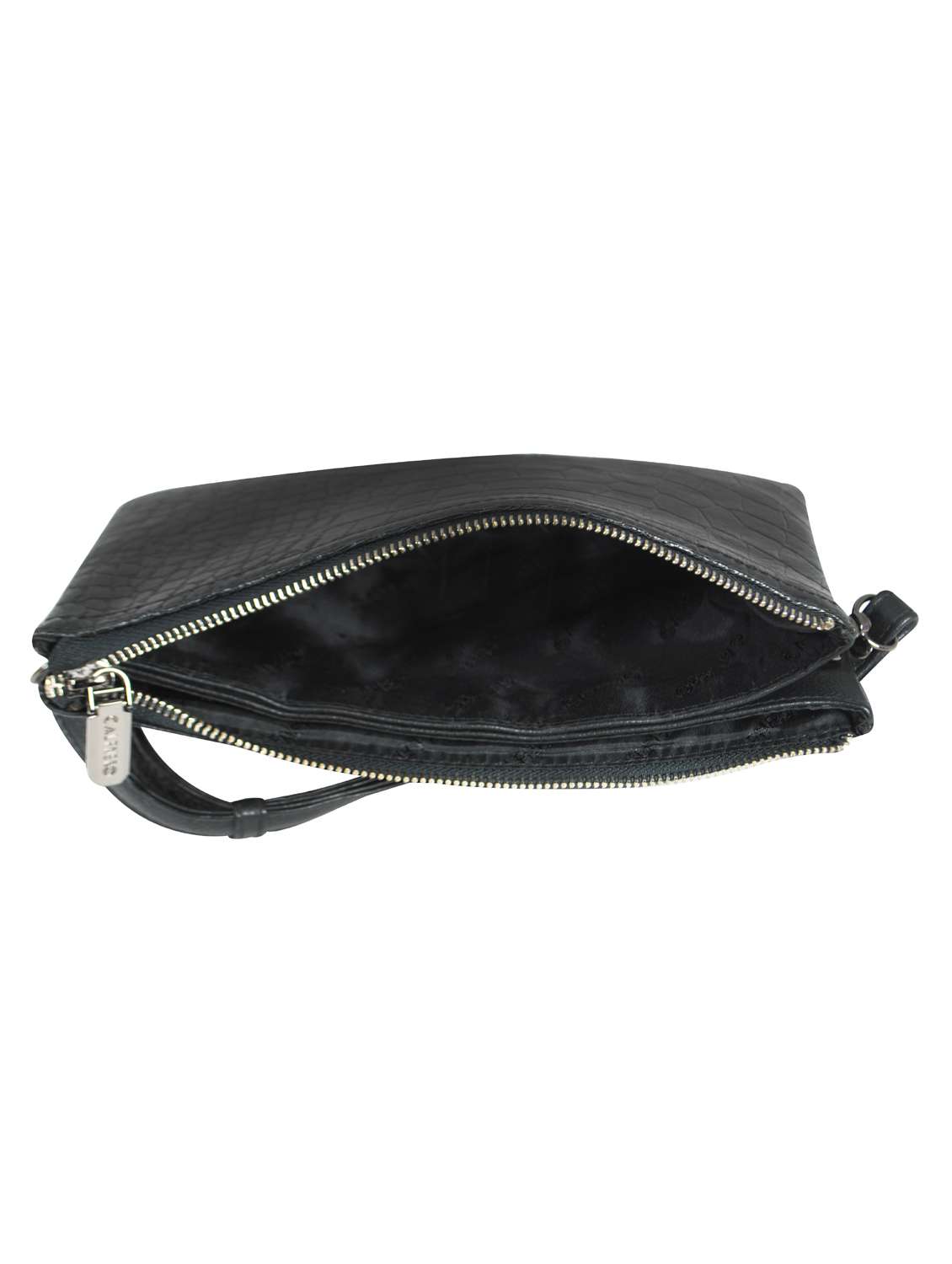 black textured regular sling bag - 18390606 -  Standard Image - 2