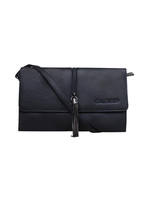 black solid regular sling bag - 18390613 -  Standard Image - 0