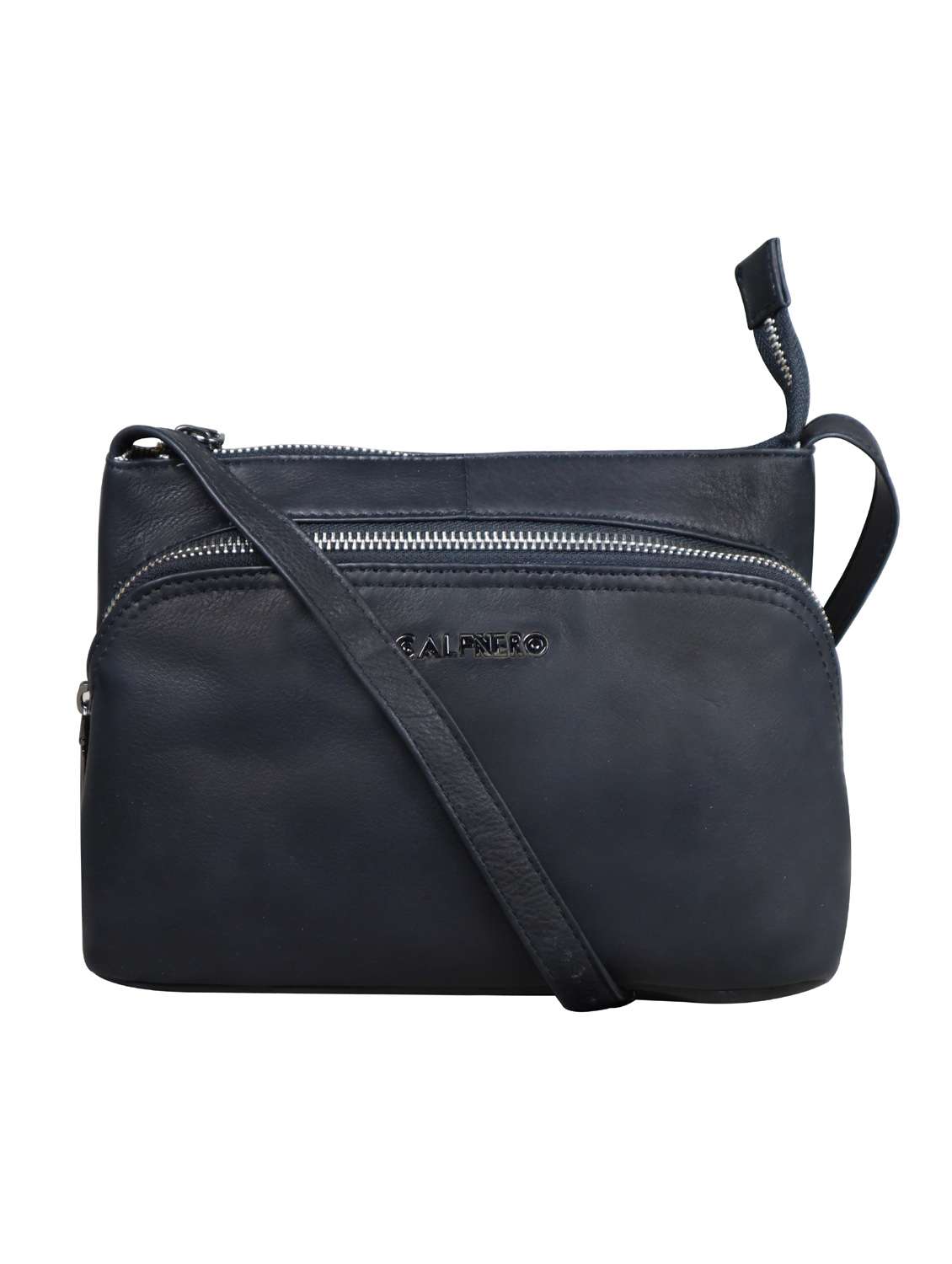 black solid regular sling bag