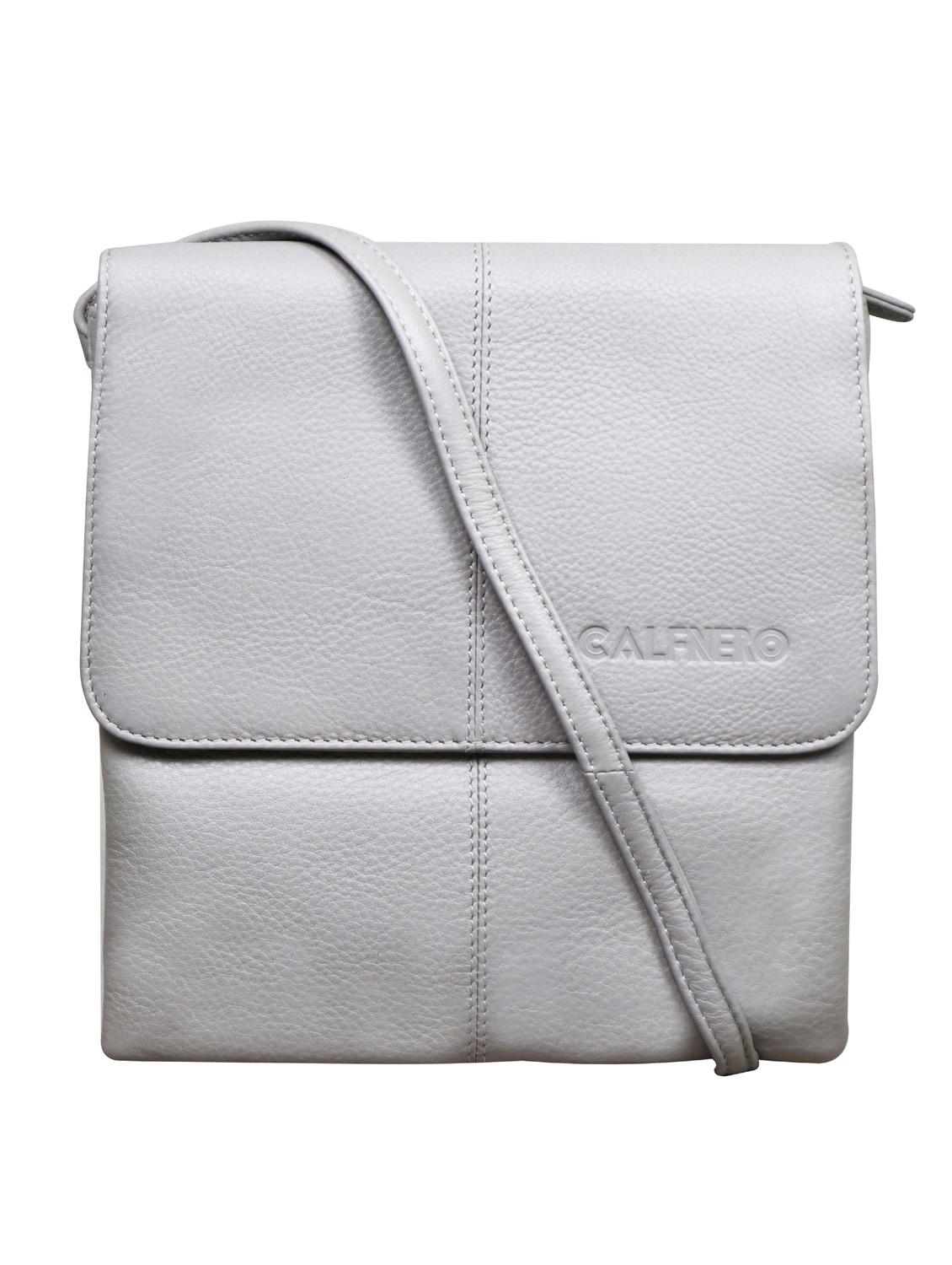 silver textured regular sling bag - 18390627 - Zoom Image - 0