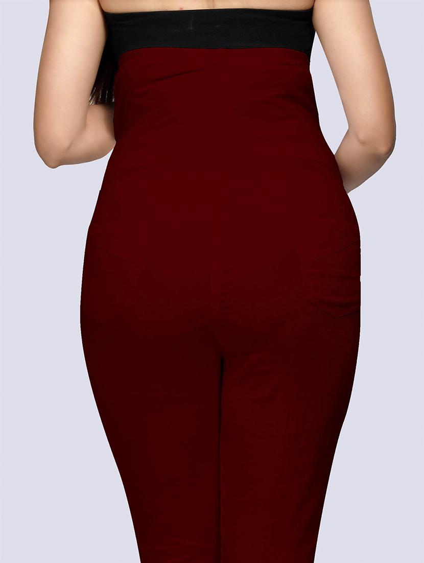 high rise solid maternity wear pant - 18390701 - Standard Image - 2